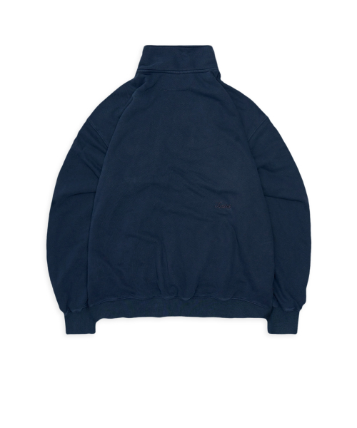 slouchy half-zip up in bleached navy