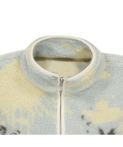 PALM TREE fleece in powder blue/cream