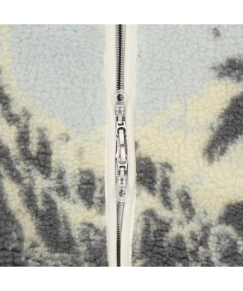 PALM TREE fleece in powder blue/cream