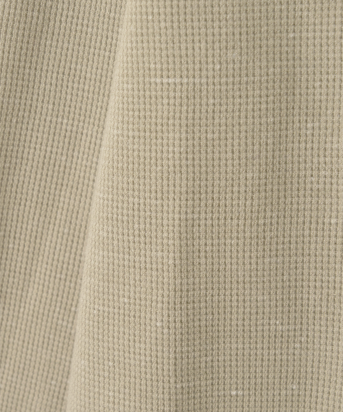 w. Waffle Henley Shirt (Pale khaki)