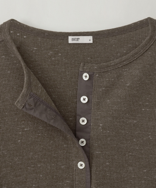 w. Waffle Henley Shirt (Mild brown)