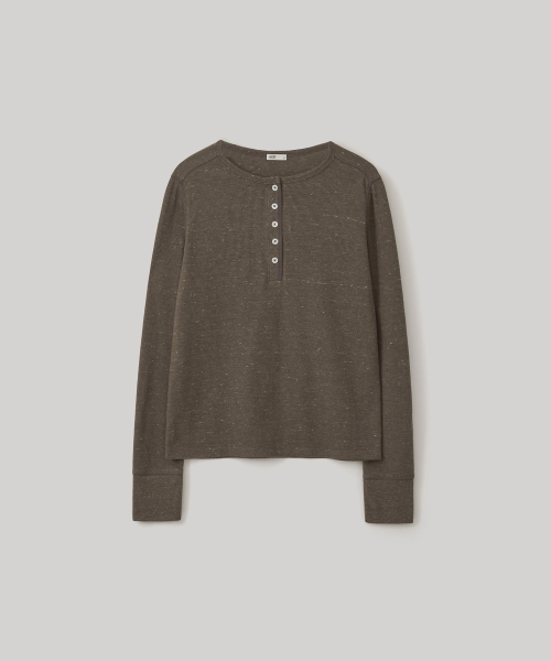 w. Waffle Henley Shirt (Mild brown)