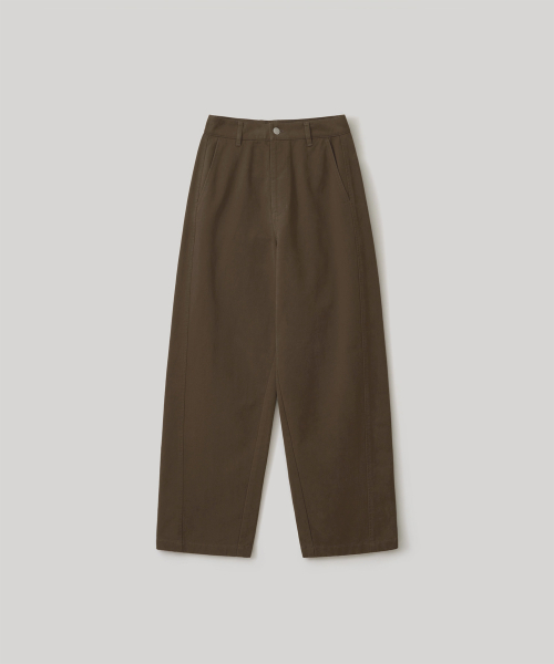w. Heavy Twill Curved Pants (Brown)