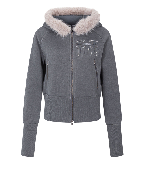 Becky Fur Hoodie Jacket (Charcoal)