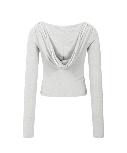 Glen Deep U-neck Hoodie (Oatmeal)