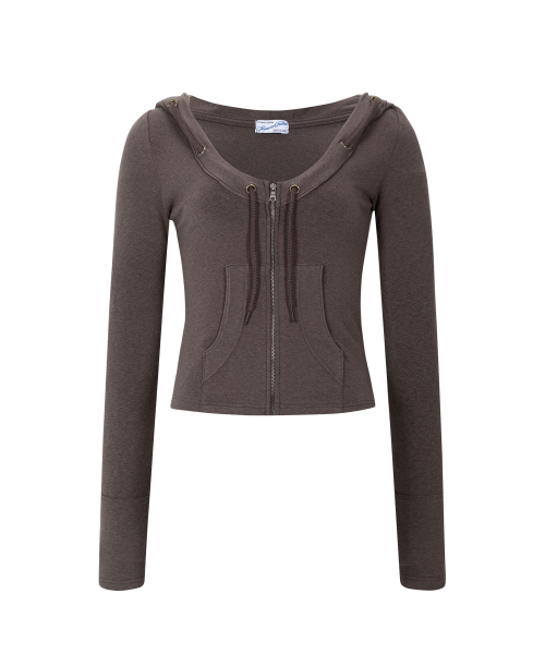 Glen Deep U-neck Hoodie (Khaki)