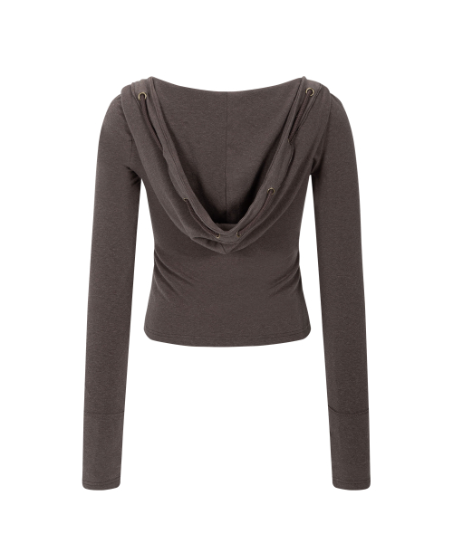 Glen Deep U-neck Hoodie (Khaki)
