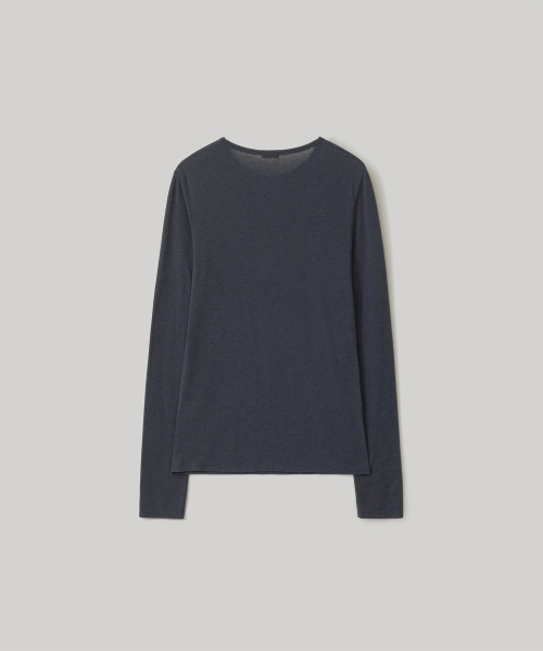 w. Wool Blend Long Sleeve Tee (Navy)