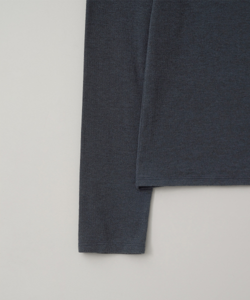 w. Wool Blend Long Sleeve Tee (Navy)