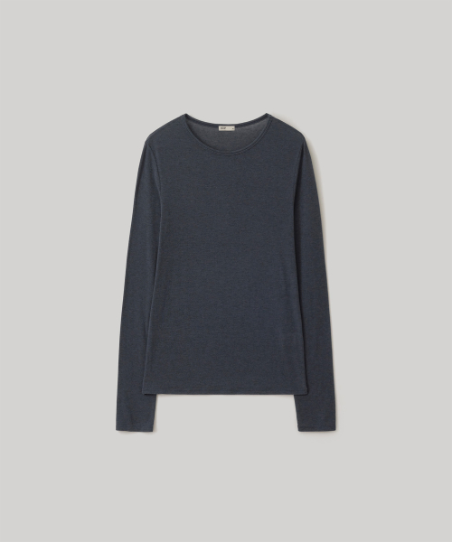 w. Wool Blend Long Sleeve Tee (Navy)