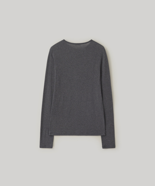 w. Wool Blend Long Sleeve Tee (Charcoal)