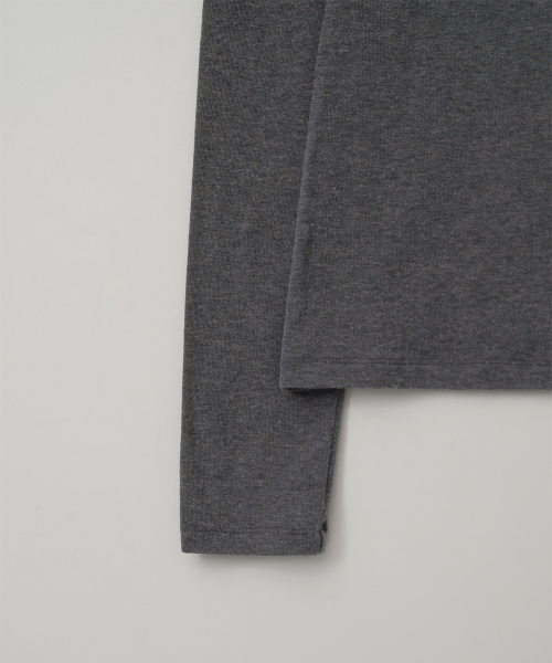 w. Wool Blend Long Sleeve Tee (Charcoal)