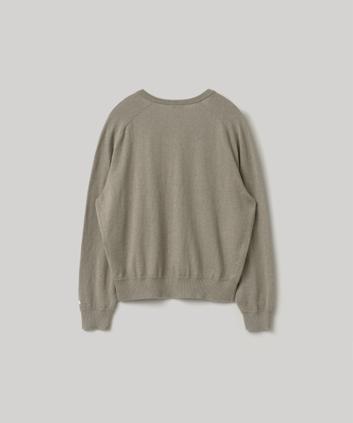 w. Peachskin V-neck Pullover (Warm gray)