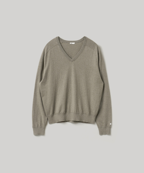 w. Peachskin V-neck Pullover (Warm gray)