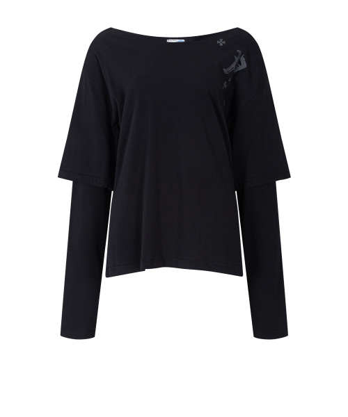 Noice Tie Long Sleeve Top (Black)