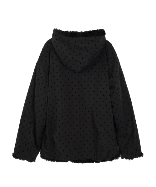 Dot Reversible Fur Jacket_Black