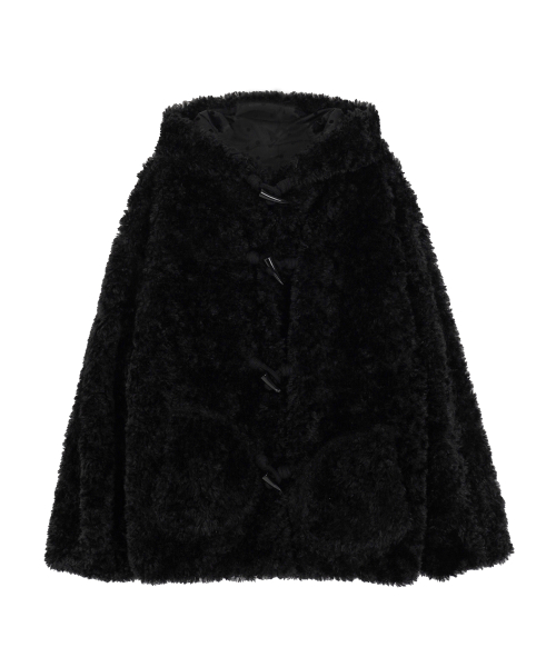 Dot Reversible Fur Jacket_Black