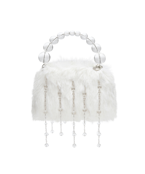 [X SUSAN FANG] FURRY BUBBLE RAIN BAG - WHITE