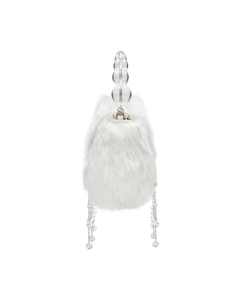 [X SUSAN FANG] FURRY BUBBLE RAIN BAG - WHITE