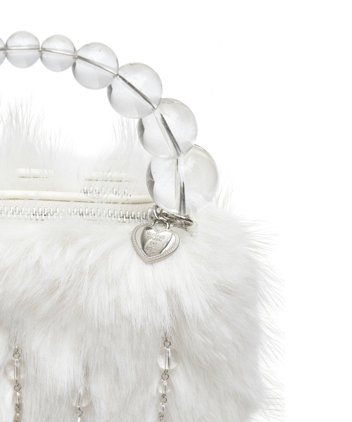 [X SUSAN FANG] FURRY BUBBLE RAIN BAG - WHITE