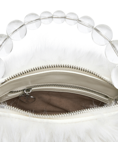 [X SUSAN FANG] FURRY BUBBLE RAIN BAG - WHITE