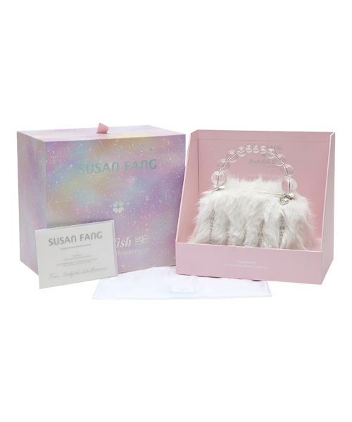 [X SUSAN FANG] FURRY BUBBLE RAIN BAG - WHITE