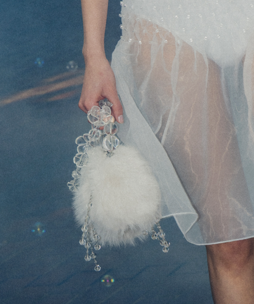 [X SUSAN FANG] FURRY BUBBLE RAIN BAG - WHITE