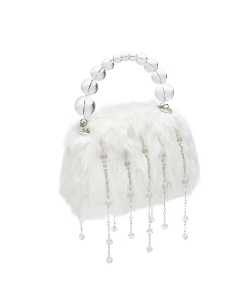 [X SUSAN FANG] FURRY BUBBLE RAIN BAG - WHITE