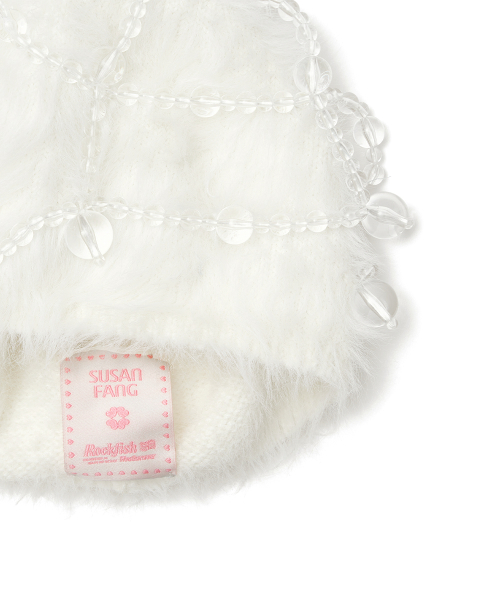 [X SUSAN FANG] FURRY BUBBLE HAT - WHITE
