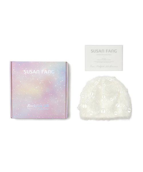 [X SUSAN FANG] FURRY BUBBLE HAT - WHITE