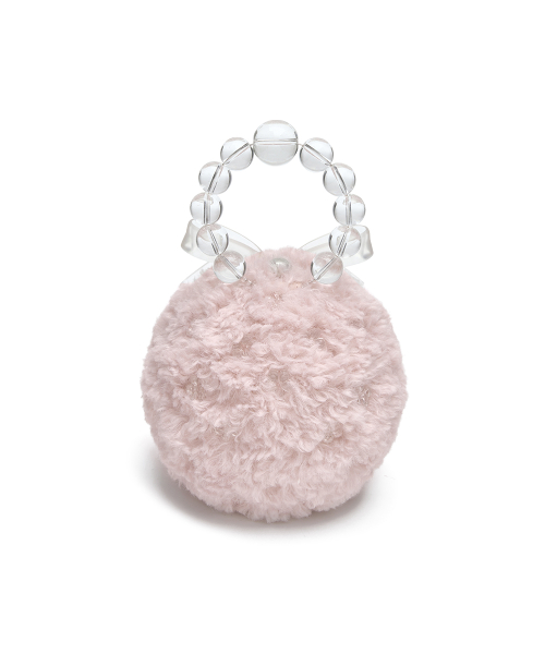 [X SUSAN FANG] FURRY BUBBLE BOW BAG - PINK