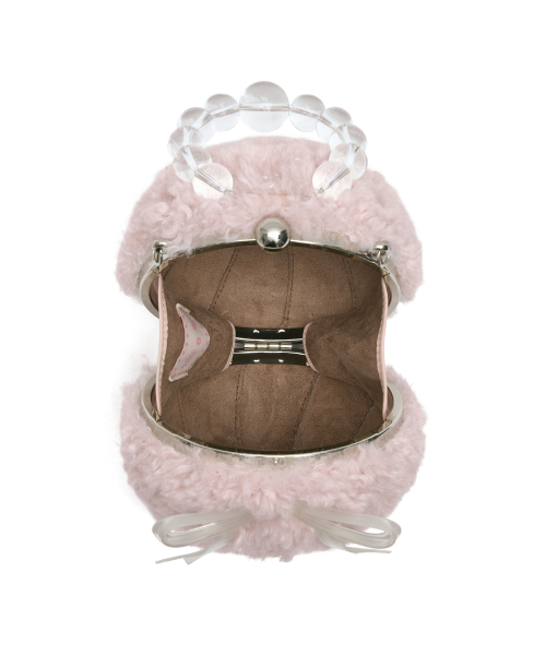 [X SUSAN FANG] FURRY BUBBLE BOW BAG - PINK