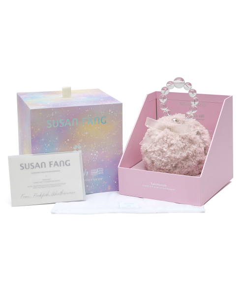 [X SUSAN FANG] FURRY BUBBLE BOW BAG - PINK