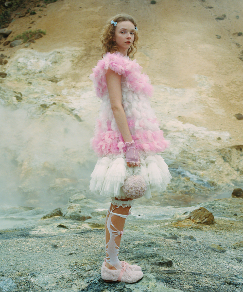 [X SUSAN FANG] FURRY BUBBLE BOW BAG - PINK