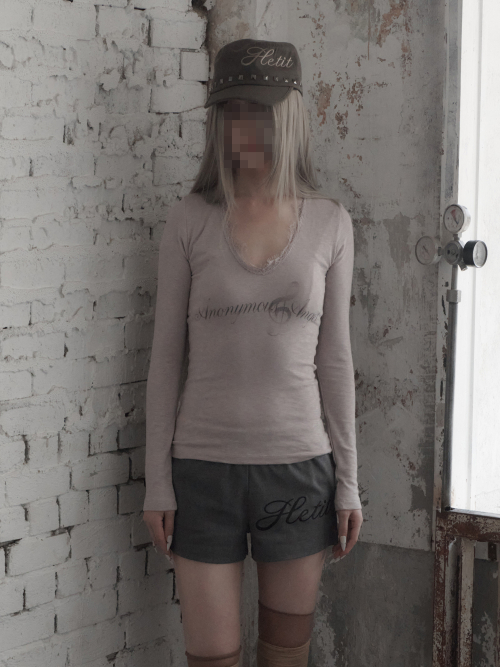 Lace Trimmed T-shirt (Liilac)