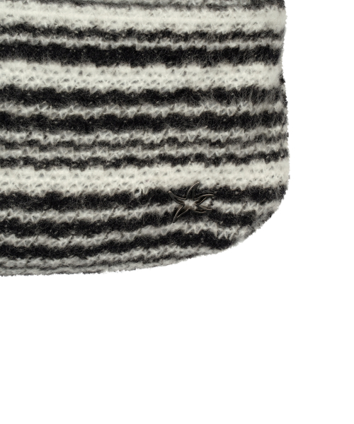 TCM stripe knit mini bag (black)