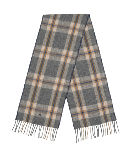 TCM mini logo check muffler (grey/blue)