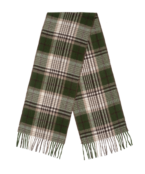 TCM mini logo check muffler (olive/beige)