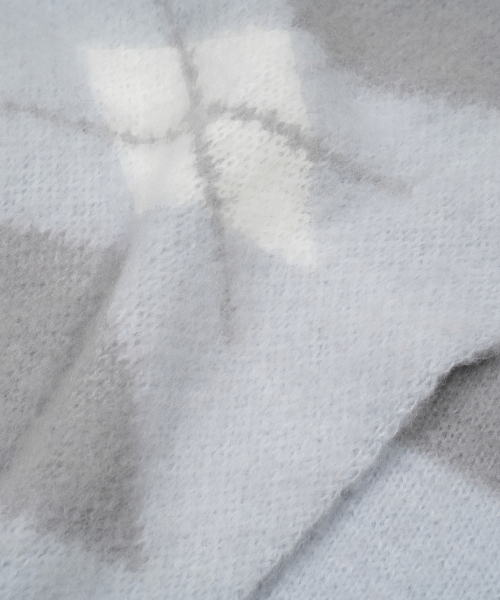 TCM stripe argyle muffler (grey)