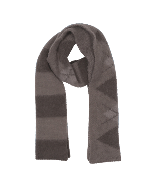 TCM stripe argyle muffler (brown)
