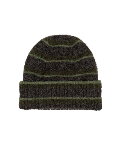 TCM mohair stripe beanie (khaki)