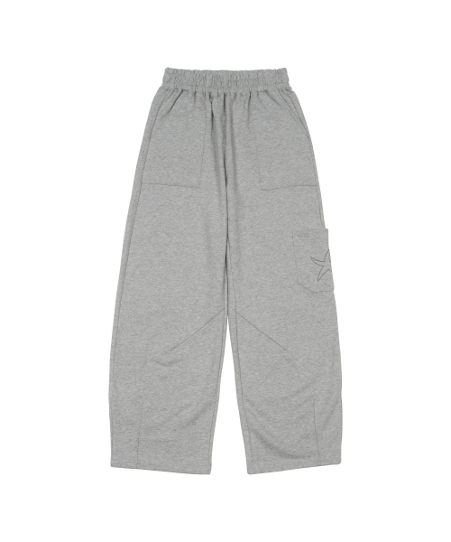 TCM cargo logo sweat pants (melange grey)