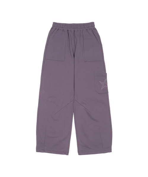 TCM cargo logo sweat pants (purple)