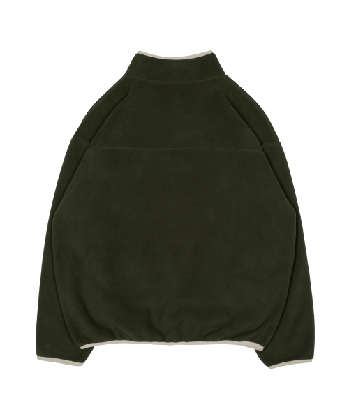 TCM half button fleece pullover (khaki)