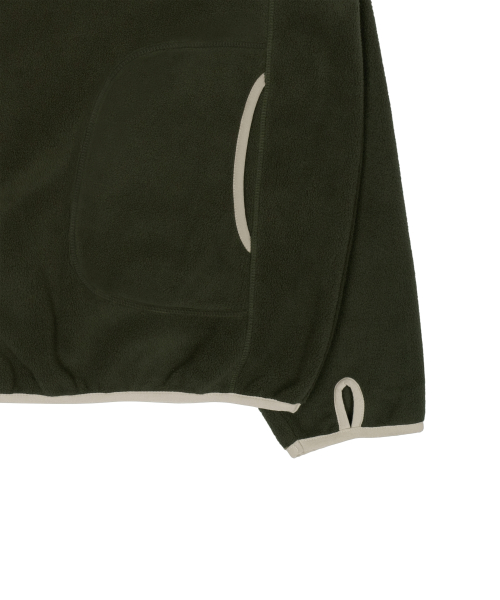 TCM half button fleece pullover (khaki)