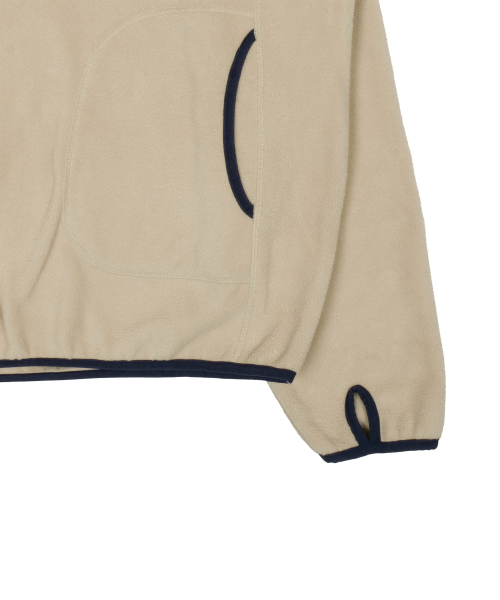 TCM half button fleece pullover (beige)