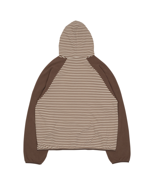 TCM stripe raglan fleece jacket (brown)