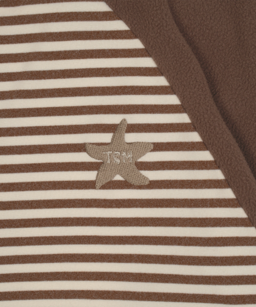 TCM stripe raglan fleece jacket (brown)