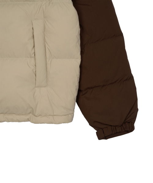 TCM color block puffer jacket (brown)