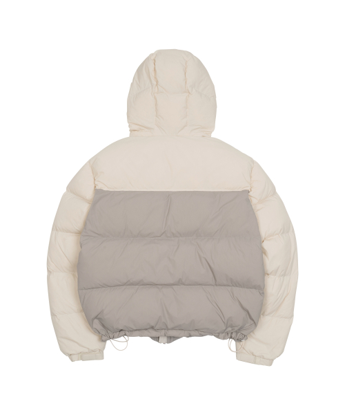 TCM color block puffer jacket (grey)